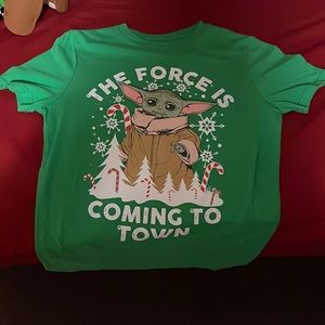 Boys Baby Yoda Christmas shirt